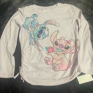 Lilo and Stitch Kids Long Sleeve Shirt - Pink  Size Medium